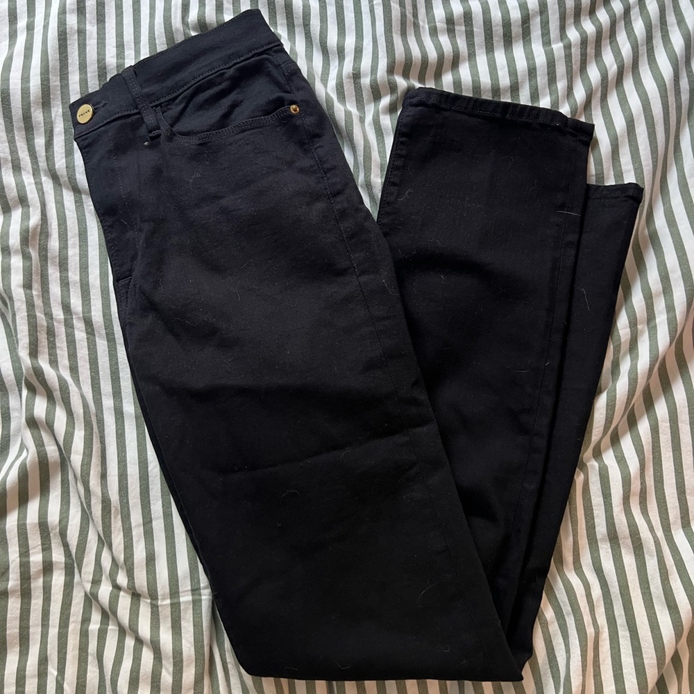Frame Denim Black High-Rise Skinny Jeans